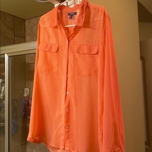 Orange and white blouse